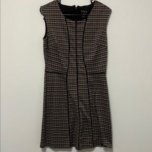 Enfocus Studio Black and Brown Plaid Mini Dress